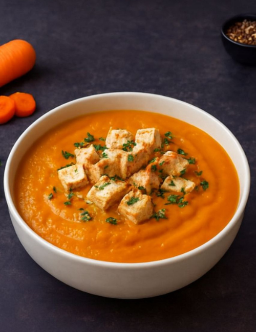 Creme de Cenoura com Frango