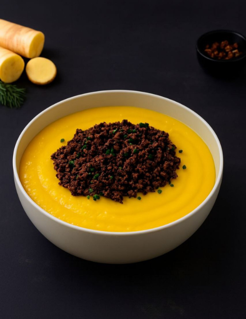 Creme de Baroa com Carne Moída